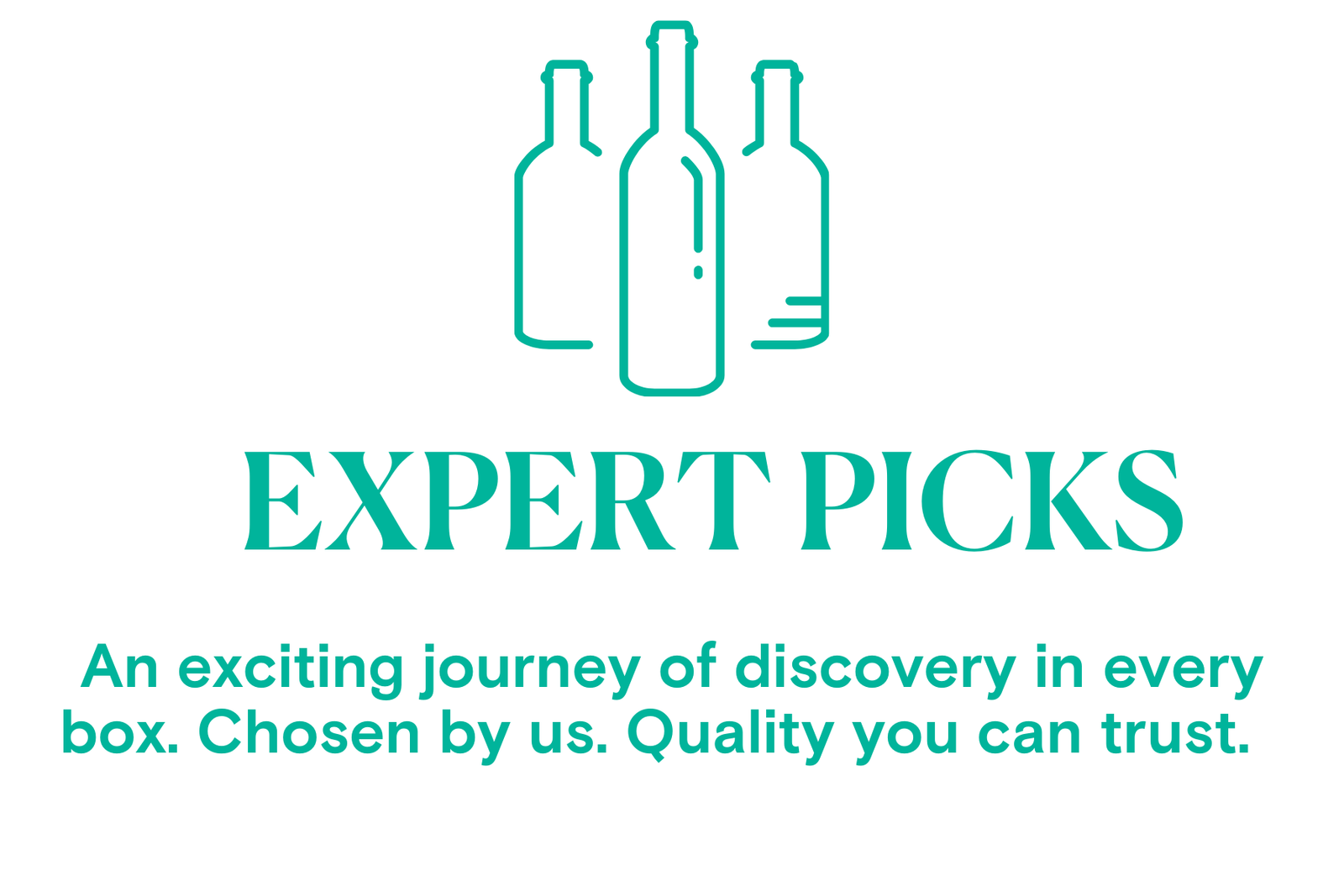 Text 'EXPERT PICKS' with icons of bottles on a white background
