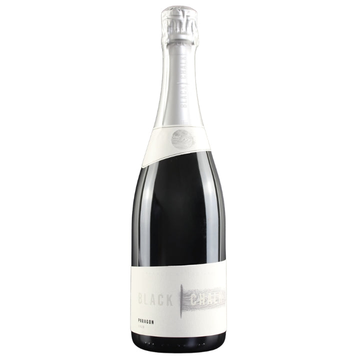 Wine bottle with a white label on a white background