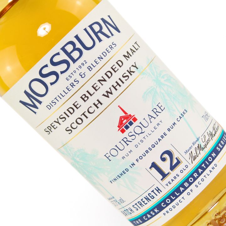 Mossburn Speyside 12YO Foursquare Rum Cask Finish (70cl, 57.7%) Close Up