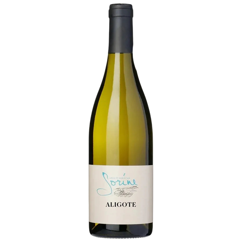 Wine bottle labeled 'Aligote' on a white background