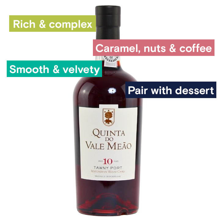 Quinta do Vale Meao, 10 Year Old Tawny Port bottle &amp; notes