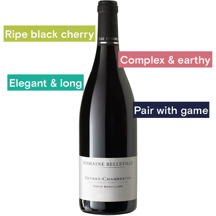 Reserve Wines Domaine Belleville, Gevrey Chambertin Creux Brouillard Bottle image and notes