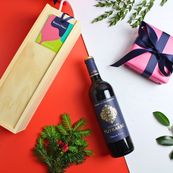 Christmas Bordeaux Red Wine Gift Box