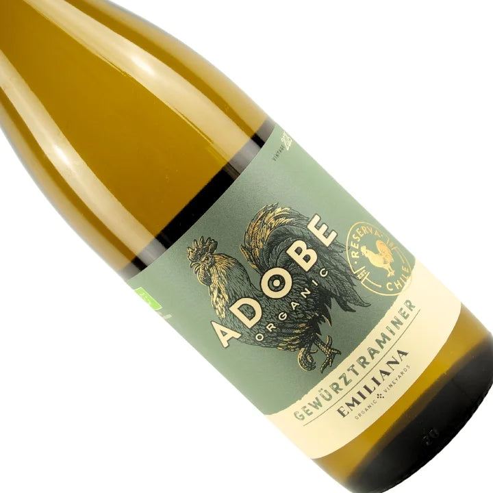 Wine bottle with 'Adobe' label on a white background