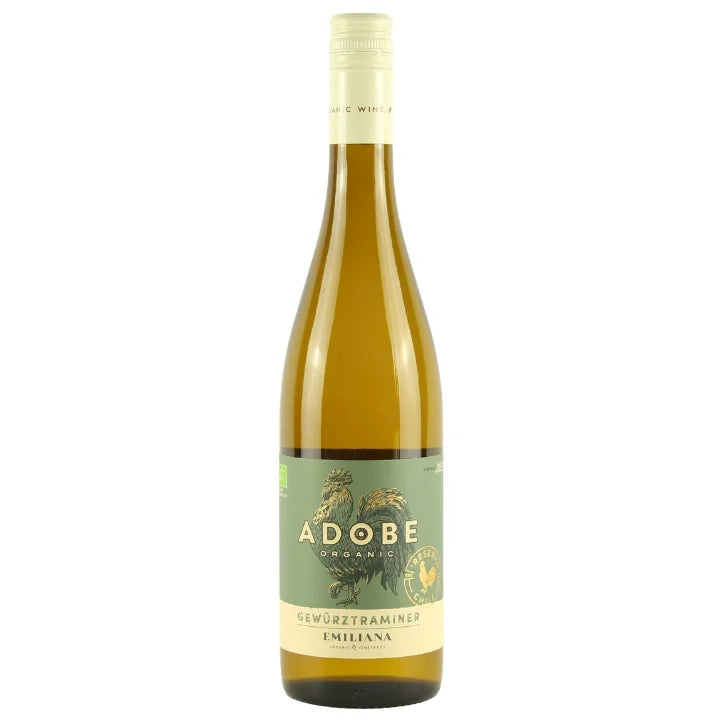 Bottle of Adobe Organic wine on a white background