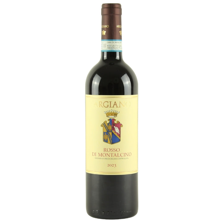 Wine bottle with a yellow label on a white background