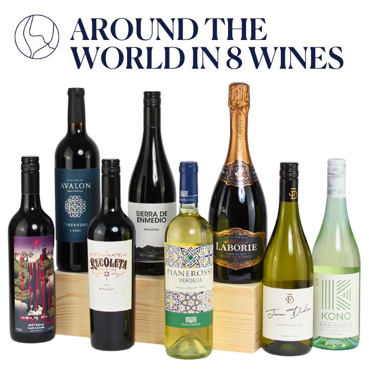Around the world in 8 wines (FREE Delivery on this case!)