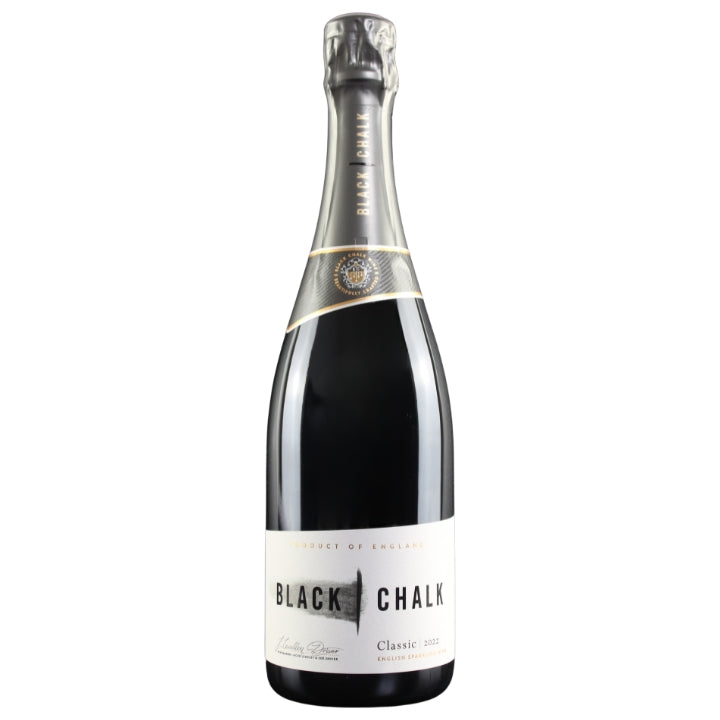 Bottle of Black Chalk wine on a white background