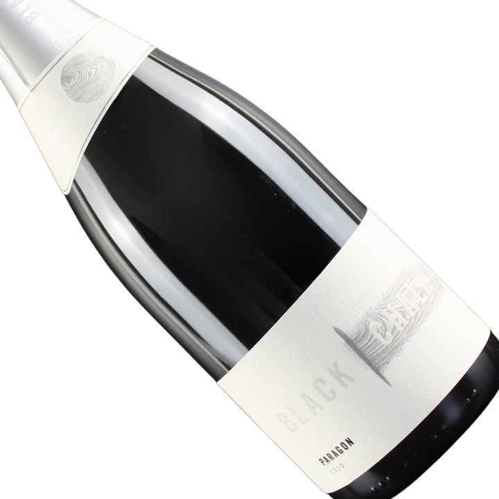Wine bottle with a white label on a white background