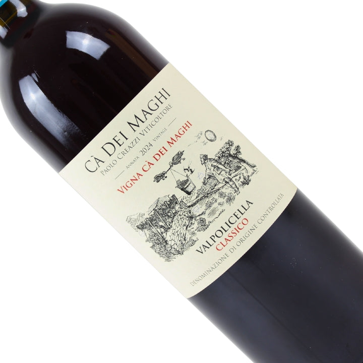 Wine bottle with label 'Ca' Dei Maghi' on a white background