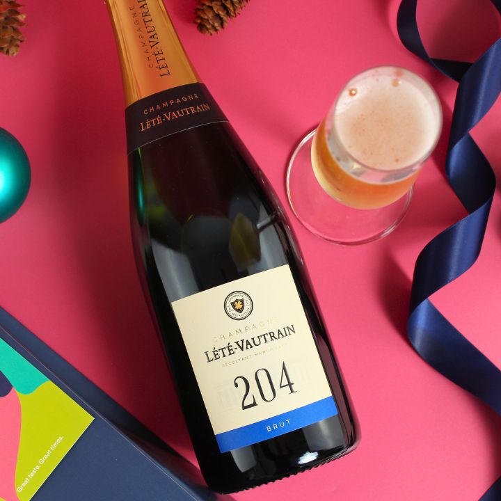 Champagne Christmas Gift Lifestyle Close Up