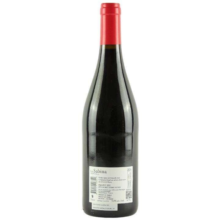 Clos del Rey, Sabina Vermell 2024 back label in a white background