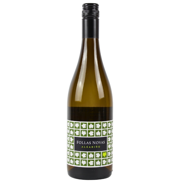 Follas Novas Albarino White Wine Bottle on a white background