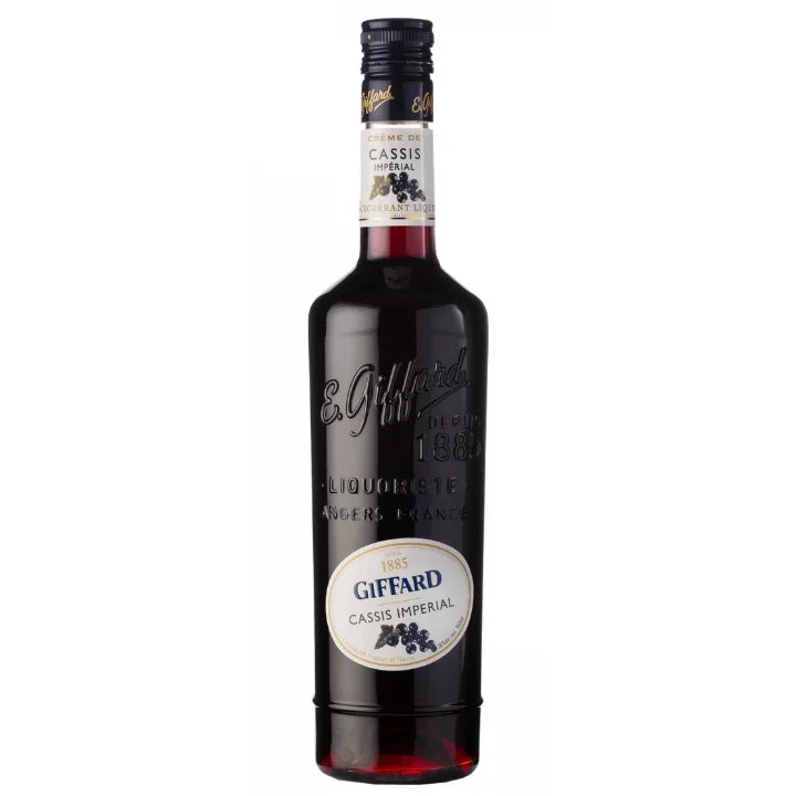 Bottle of Giffard Cassis Imperial on a white background