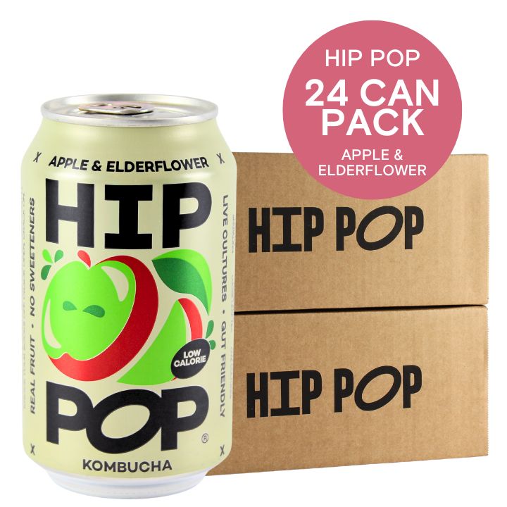 Hip Pop Bundle, Apple Elderflower Kombucha 24x330ml Pack