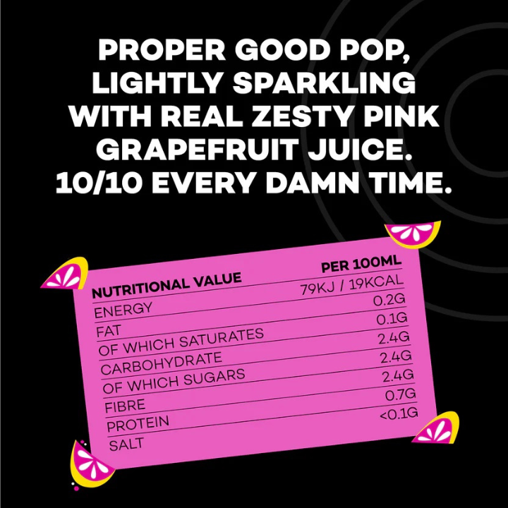 Hip Pop, Pink Grapefruit Living Soda 330ml