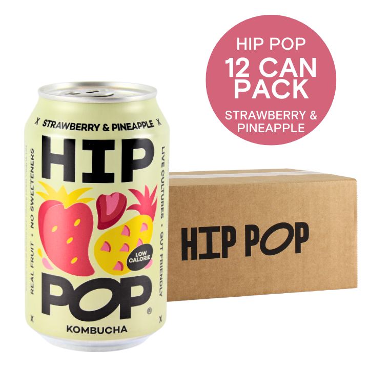 Hip Pop Bundle, Strawberry Pineapple Kombucha 12x330ml