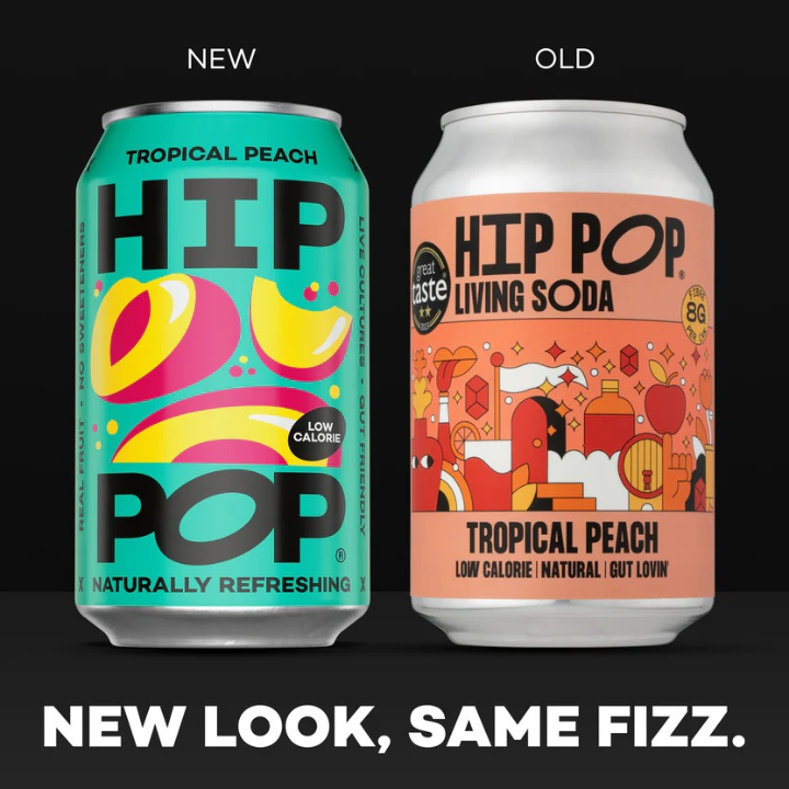 Hip Pop, Tropical Peach, Living Soda 330ml