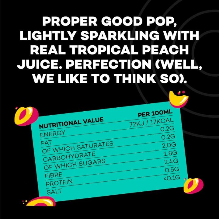 Hip Pop, Tropical Peach, Living Soda 330ml