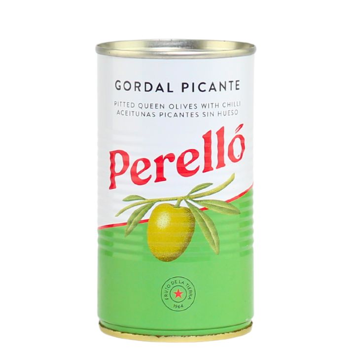 Perelló Pitted Gordal Picante Olives, Cataluña 150g