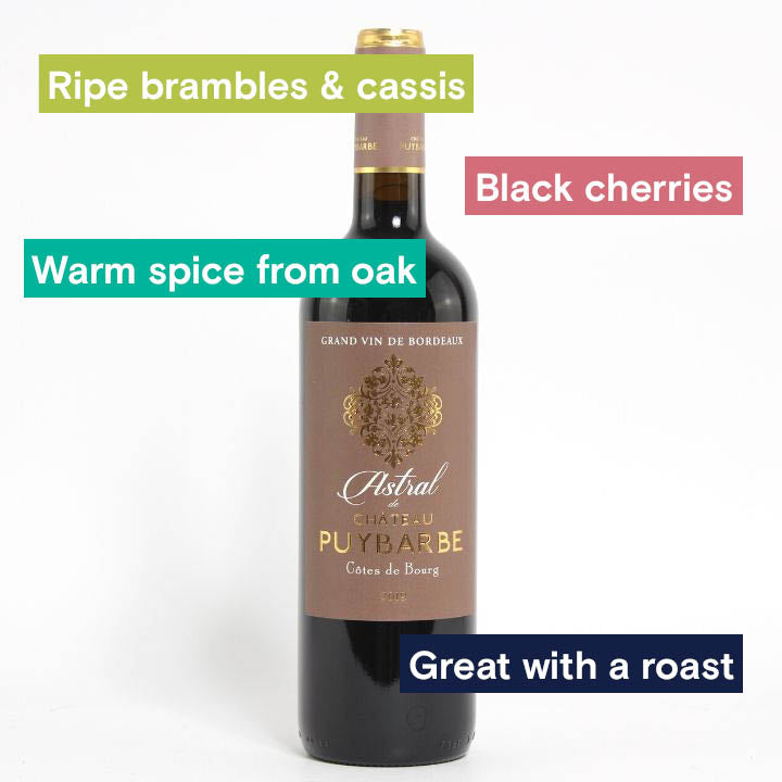 Astral de Chateau Puybarbe bottle and tasting notes