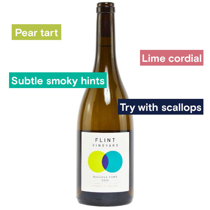 Flint Vineyard, Bacchus Fume with tasting notes