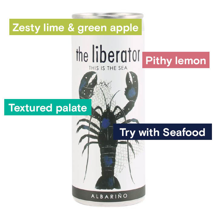 The Liberator &quot;This is the Sea&quot; Albarino 2021 can &amp; tasting note