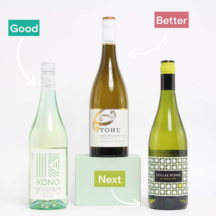 Reserve Wines. Good, Better, Next - Kono Sauvignon Blanc and two alternative wines to try.