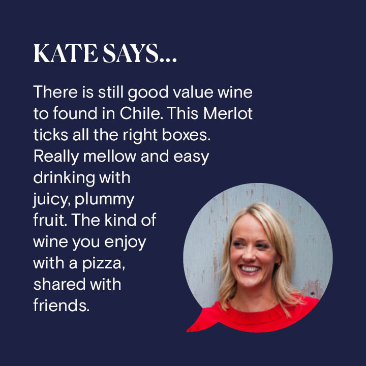 Reserve Wines Los Espinos Merlot Reserve 2021. Kate Says: &quot;There is still good value wine to found in Chile. This Merlot ticks all the right boxes. Really mellow and easy drinking with juicy, plummy fruit. The kind of wine you enjoy with a pizza, shared with friends.&quot;